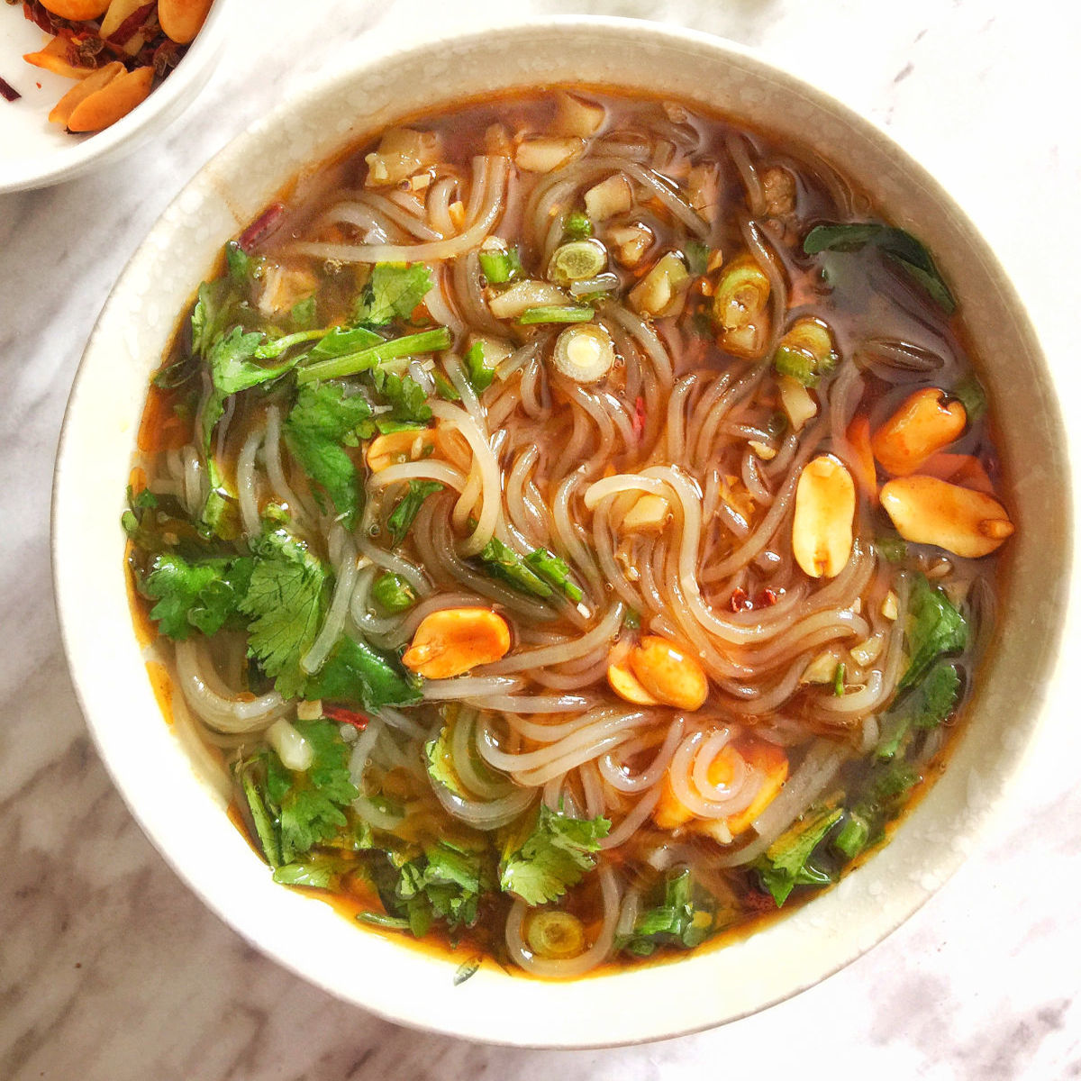 Hot and sour glass noodle soup (酸辣粉) - Red House Spice